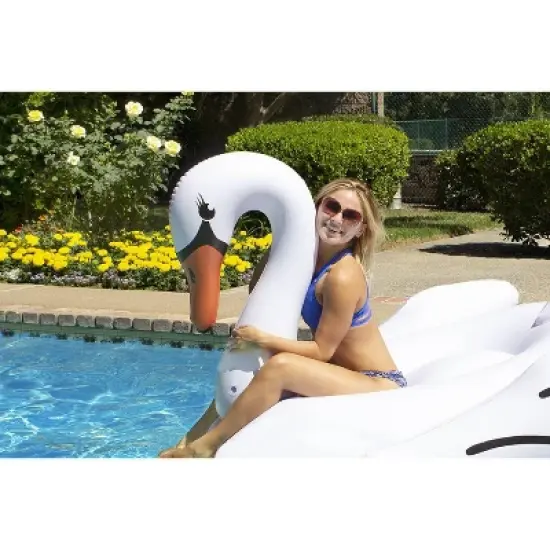 Poolmaster Jumbo Swan Swimming Pool Float Rider image {12}