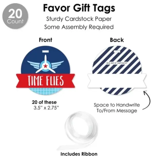 Big Dot of Happiness Taking Flight - Airplane - Vintage Plane Baby Shower or Birthday Party Favors and Cupcake Kit - Fabulous Favor Party Pack 100 Pc image {5}