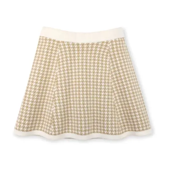 Hope & Henry Girls' Organic Cotton Houndstooth Pull-On Sweater Skirt, Infant image {8}