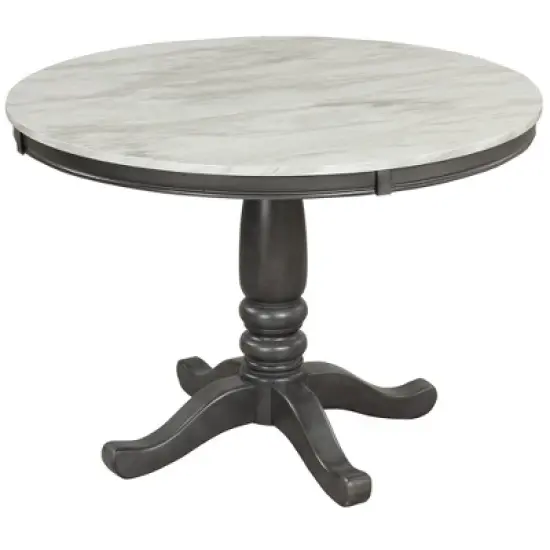 5-Piece Dining Set with Solid Wood Table and 4 Chairs, Gray - ModernLuxe image {8}