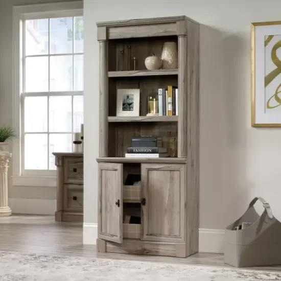 72" Palladia Library with Doors Split Oak - Sauder image {3}