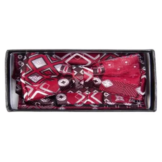 Young Boy's Fancy Pre-tied Adjustable Band Bow Tie With Hanky image {5}