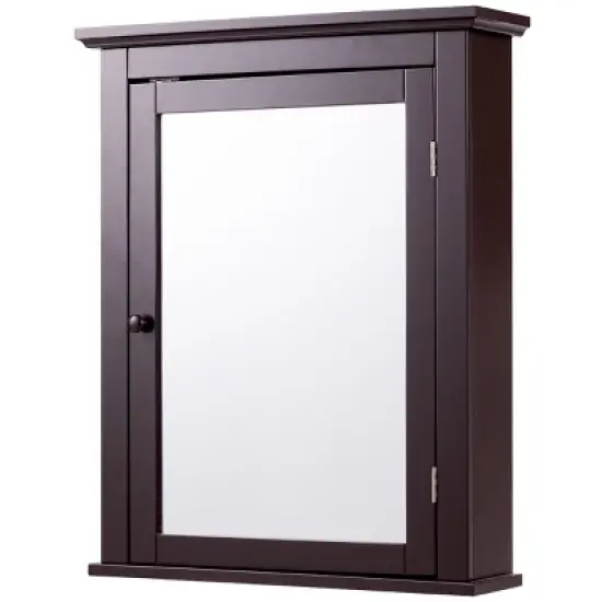 Tangkula Bathroom Wall Mounted Cupboard Mirrored Storage Cabinet Adjustable Shelf image {10}