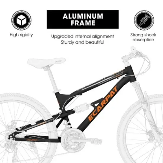 RISOKEYS 26Inch Adult Mountain Bike,21 Speeds Dual Suspension Mountain Bike with High-Carbon Steel Frame and Disc Brakes,for Trail Commuting image {4}
