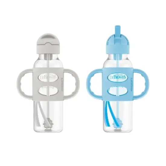 Dr. Brown's 2pk Sippy Straw Baby Bottle with Handles - 8oz  image {9}