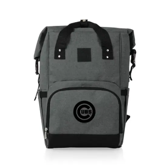 MLB Chicago Cubs On The Go Roll-Top Cooler Backpack - Heathered Gray image {8}