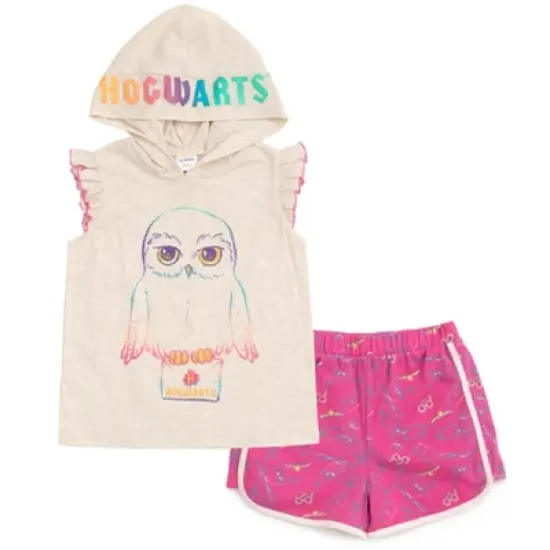 Harry Potter Hedwig Owl Girls Tank Top Dolphin and French Terry Shorts Little Kid to Big Kid  image {7}
