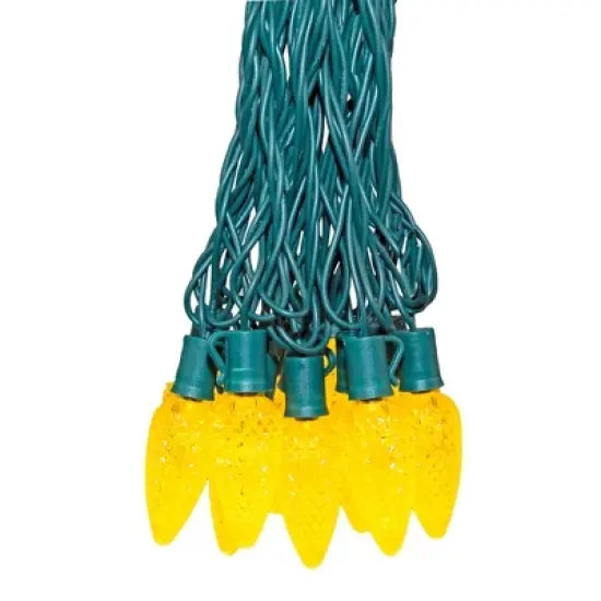 Novelty Lights 25 Feet 25 Light C9 Diamond Faceted LED String Lights, Pre-Lamped Holiday Lights on Green Wire, UL Listed, Connectable image {16}