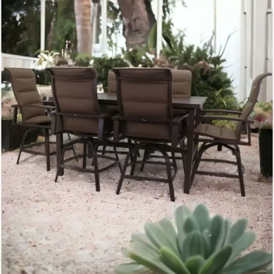 Courtyard Casual Madison 7 pc Balcony Set  Includes:  One Balcony Table and Six Swivel Balcony Bar Stools image {1}