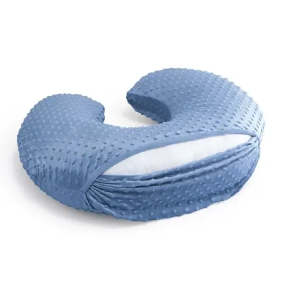 The Peanutshell Nursing Pillow Covers for Breastfeeding, 2 Pack Set, Dinosaur and Navy Blue Minky Dot image {6}