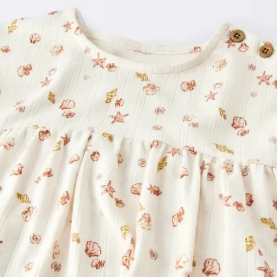 Baby Girls' Costal Ribbed Romper - Cloud Island&trade; White image {2}