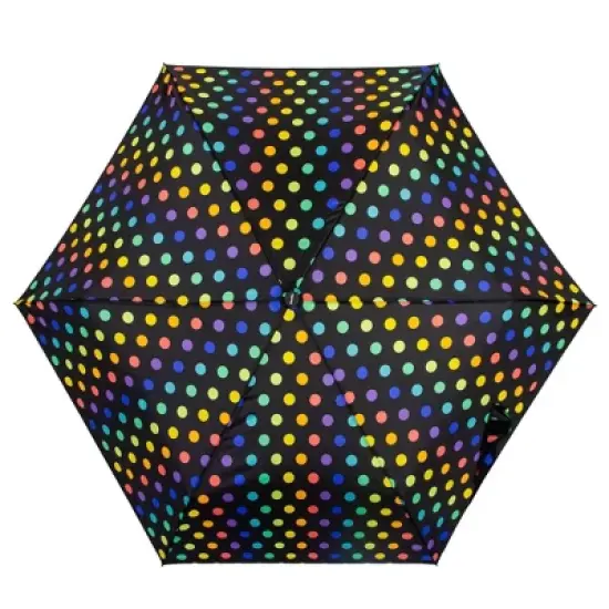 ShedRain Polka Dots Auto Open Auto Close Compact Umbrella - Rainbow image {1}