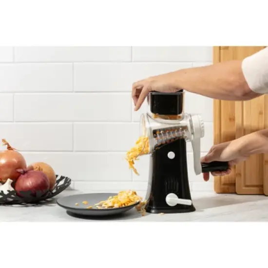 Rotary Cheese Grater with Handle, Manual Cheese Shredder Strong Suction Base. Kitchen Mandoline Vegetable Slicer. Grater for Fruit, Vegetables, Nuts image {8}