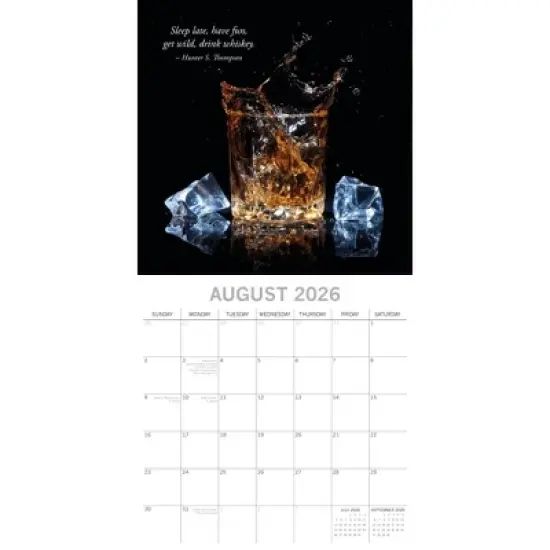 2026 Square Wall Calendar, Whisky, 16-Month Food Theme with 180 Reminder Stickers (12x12 In) image {2}