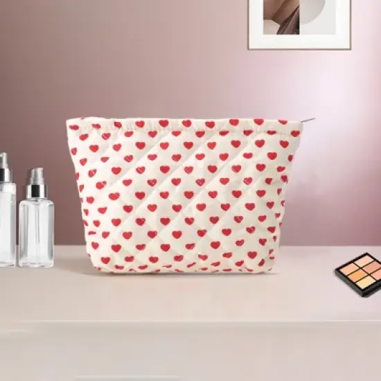 Unique Bargains Heart Shaped Makeup Bag 1 Pc image {4}