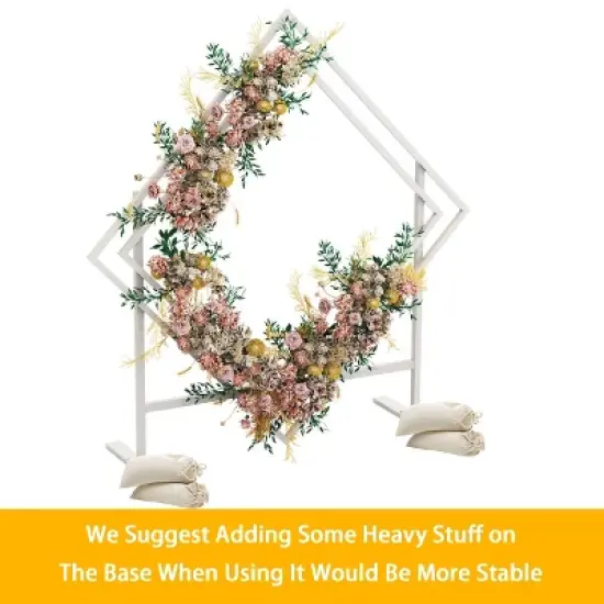 Artloge Double-Diamond Shaped Wedding Arch Backdrop Geometric Metal Frame Backdrop Stand Balloon Flower Holder for Garden Party Event Decor image {4}