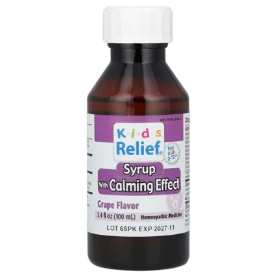 Homeolab USA Kids Relief&reg;, Syrup with Calming Effect, 0-12 Years, Grape, 3.4 fl oz (100 ml) image {3}