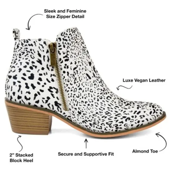 Journee Collection Womens Rebel Outside Zip Stacked Heel Booties image {7}