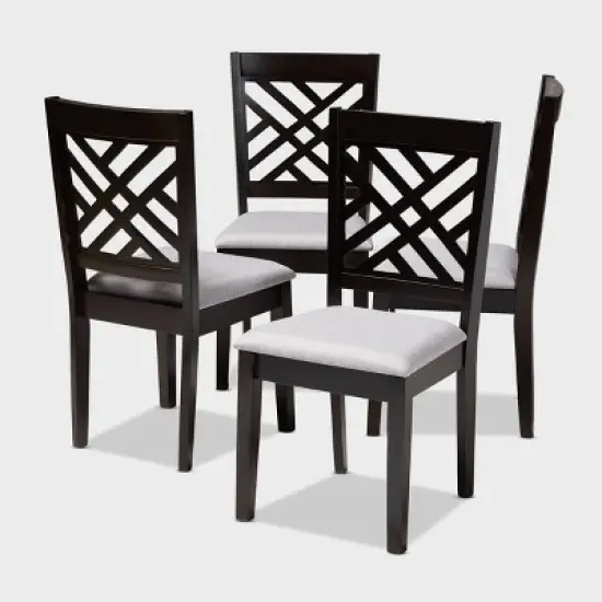 4pc Caron Finished Wood Dining Chairs - Baxton Studio image {1}