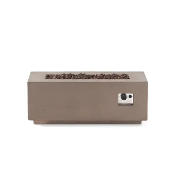 40-Inch Rectangular Outdoor Fire Pit with 40,000 BTU Heat and Propane Storage image {12}