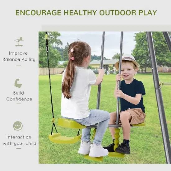 Dexmalle 3 in 1 Kids Metal Swing Set image {2}