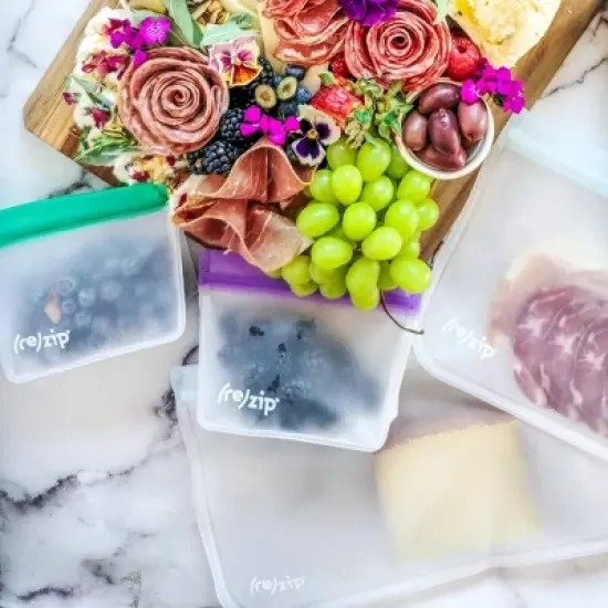 (re)zip Reusable Leak-proof Food Storage Snack Stand-Up Bag - 1-Cup/5pk image {2}