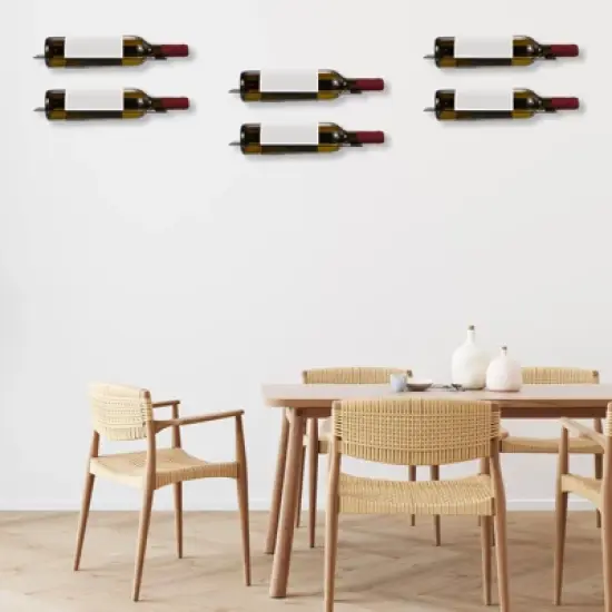 Unique Bargains Durable Iron Rustless Solid and Sturdy Wall-Mounted Wine Rack image {4}