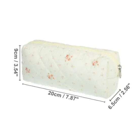 Unique Bargains Durable Small Quilted Makeup Bag Beige 1 Pc image {1}