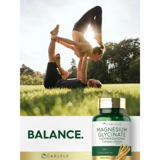 Carlyle Magnesium Glycinate with Ashwagandha | 2,740mg Complex | 120 Vegetarian Capsules image {6}