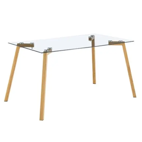 Modern Minimalist Rectangular Glass Dining Table For 4-6 People, Transparent - ModernLuxe image {4}