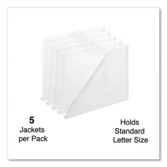 Universal Project Poly Jackets, Letter Size, Clear, 5/Pack image {3}