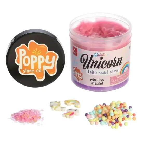 Aurora Toys Medium Unicorn Rainbow Slime Poppy Slime Co. Gooey Toy Pink 11.3oz image {6}