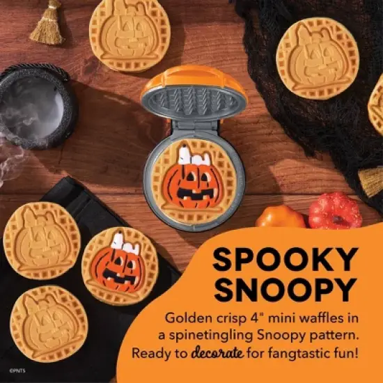 Peanuts x Dash Snoopy Jack-o-Lantern Mini Waffle Maker image {3}