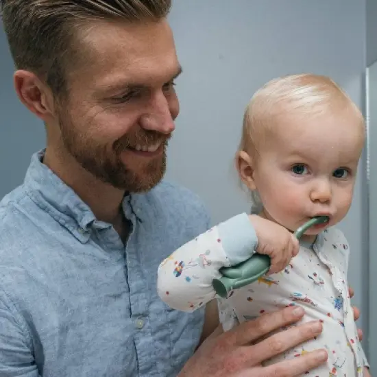 Dr. Brown's Toddler Toothbrush with Soft Bristles - Green & Orange Dinosaur - 2-Pack - 1-4 years - Soft image {5}