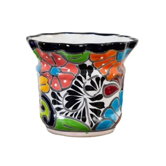 Nearly Natural 7-in x 8-in Handmade Mexican Talavera Ceramic Planter image {5}