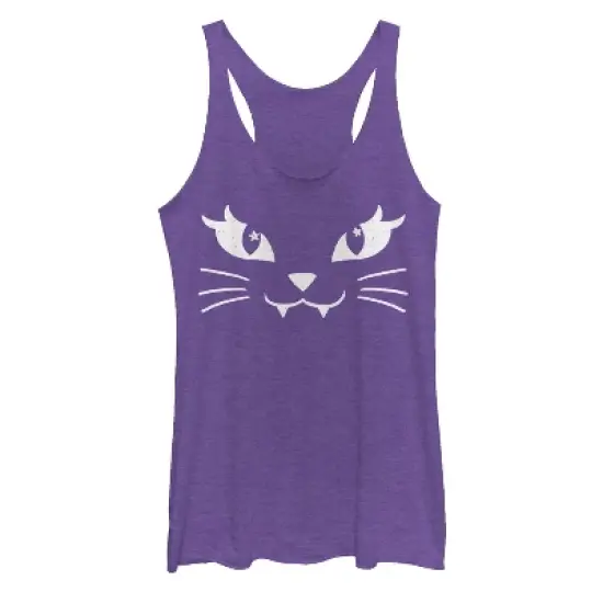 Women's Lost Gods Kitty Cat Face Racerback Tank Top image {3}