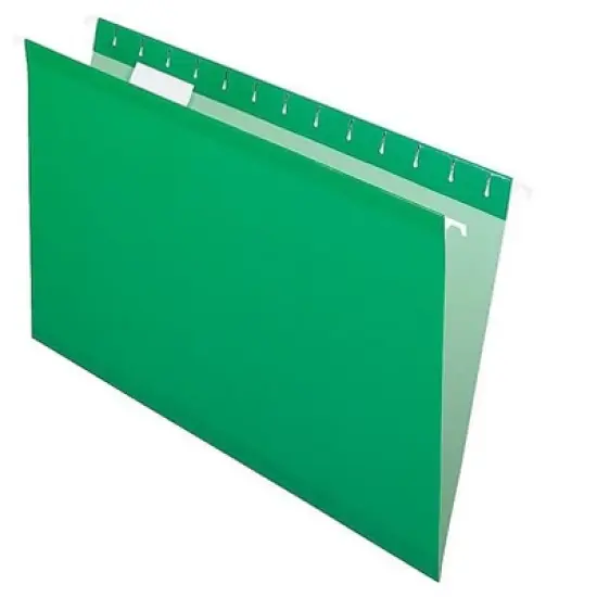 Pendaflex Reinforced Hanging Folders 1/5 Tab Legal Bright Green 25/Box 415315BGR image {1}