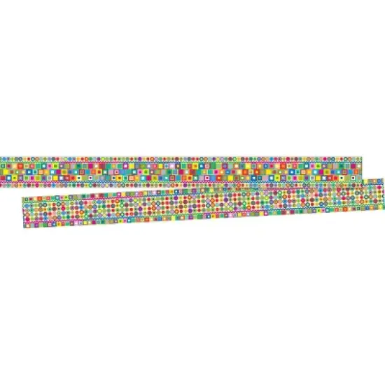 2pk Retro Double-Sided Classroom Borders - Barker Creek: Multicolored Bulletin Board Borders, 24 Pieces, 35" x 3" image {4}