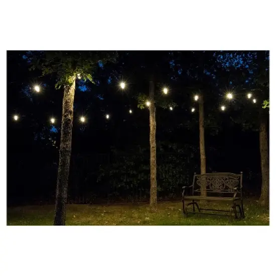 6ct Classic Caf&eacute; Outdoor String Lights Integrated LED Bulb - Black Wire - Enbrighten image {3}