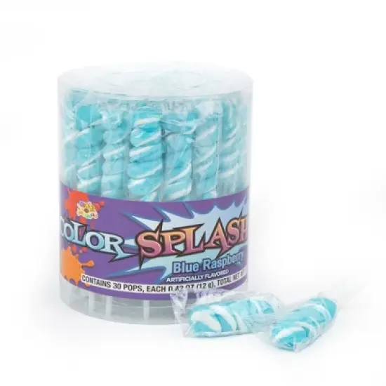Light Blue Twisty Pop Lollipops Blue Raspberry Candy image {2}
