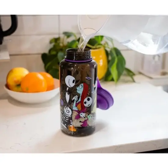 Silver Buffalo The Nightmare Before Christmas Plastic Water Bottle | Holds 34 Ounces image {3}