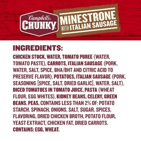 Campbell's Chunky Miestrone with Italian Sausage Soup - 18.8oz image {8}