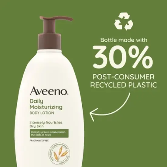 Aveeno Daily Moisture Lotion with Soothing Oats and Rich Emollients - Fragrance Free - 33 fl oz image {6}