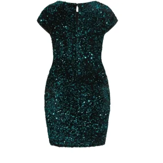 Women's Plus Size Sequin Party Dress - emerald | CITY CHIC image {4}