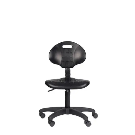 16"-21" Adjustable Height Polyurethane Task Office Chair Black- Hampden Furnishings image {2}