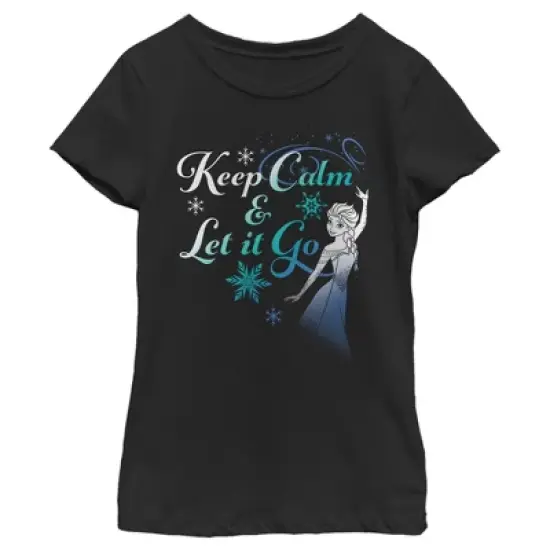 Girl's Frozen Elsa Keep Calm T-Shirt image {2}