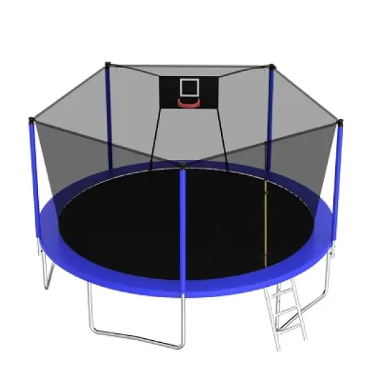 ORRD 14FT Trampoline ,Sports Fitness Trampolines with Enclosure Net, Recreational Trampolines for Outdoor Indoor image {1}