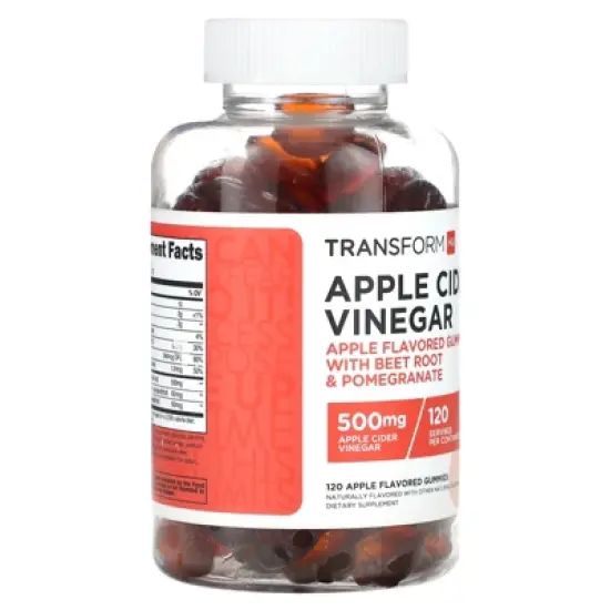 TransformHQ Apple Cider Vinegar Gummies (120 Servings, 500mg Per Serving) - Gluten Free, Non-GMO image {2}