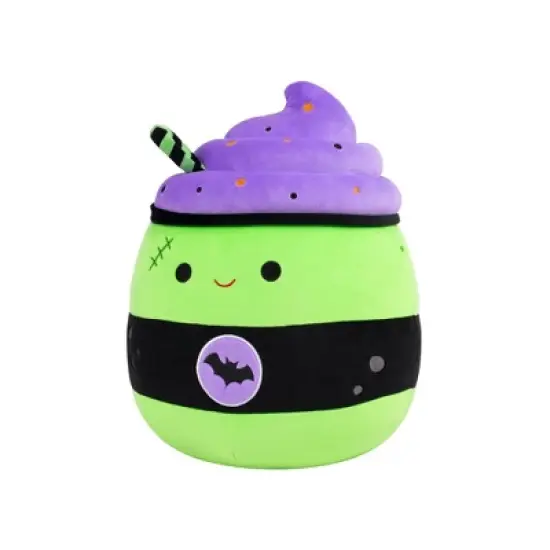 Squishmallows 12" Green and Purple Latte with Stitches and Bat logo Medium Plush: Polyester Character Stuffed Animal image {3}