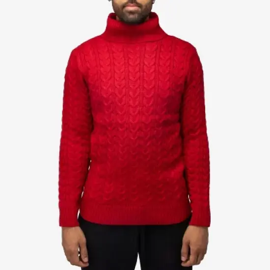 X RAY Men's Cable Knit Roll Neck Sweater(Available in Big & Tall) image {12}